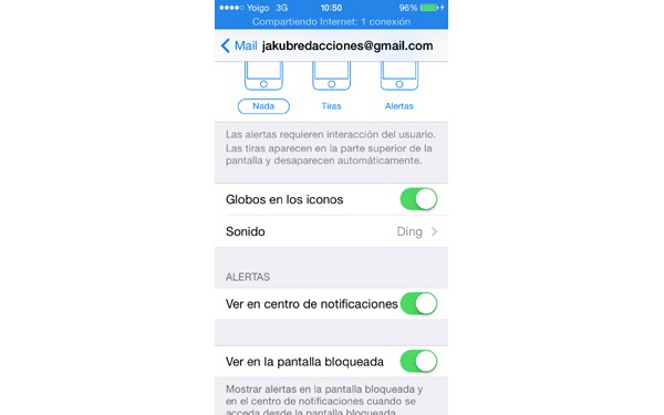 Desactivar icono del correo en iOS