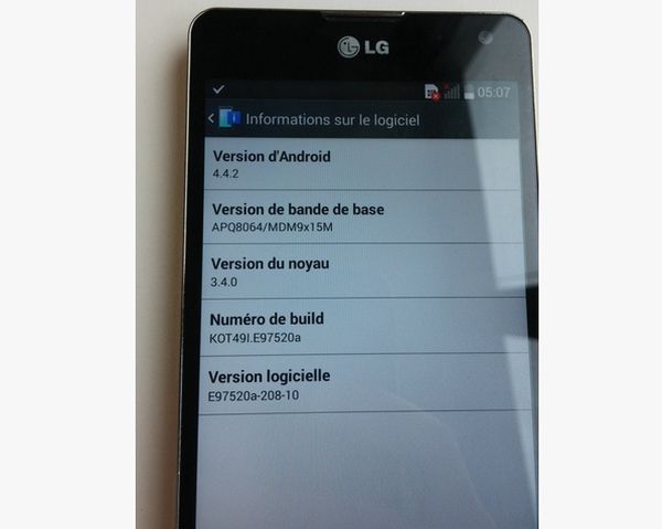 Actualización de Android 4.4.2 KitKat para el LG Optimus G
