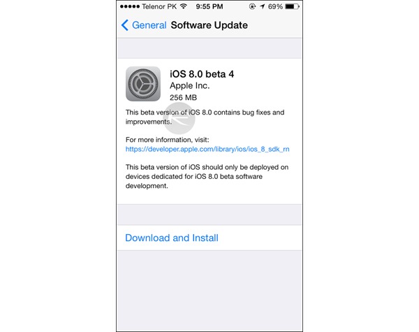 Cuarta beta de iOS 8