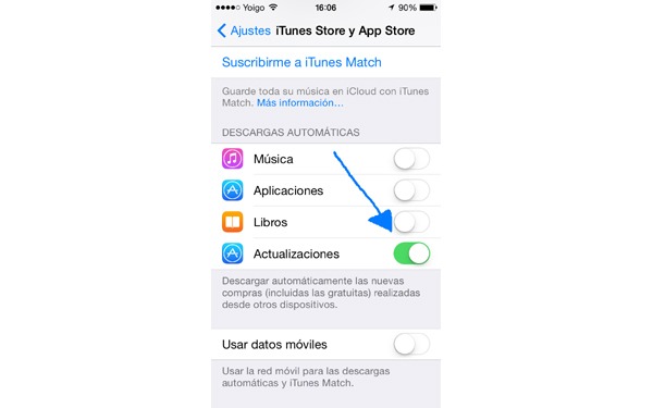 Desactivar la actualización automática de aplicaciones en un iPhone