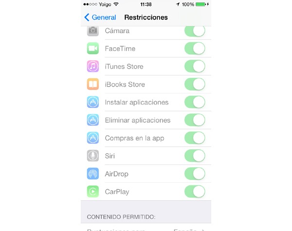 Desactivar compras dentro de las aplicaciones en la App Store
