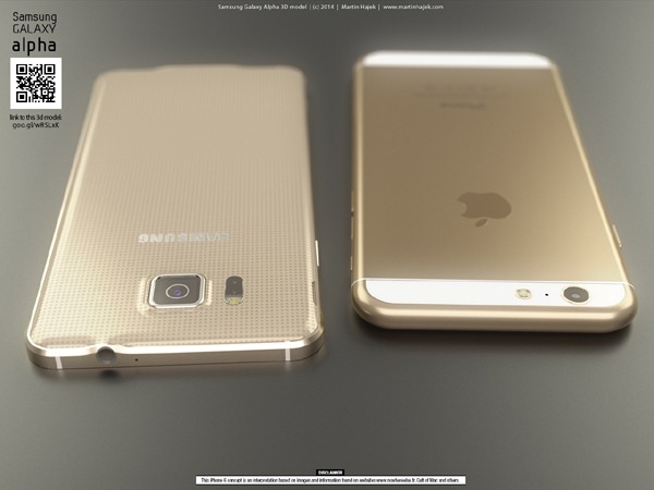 iPhone 6 comparado con el Samsung Galaxy Alpha