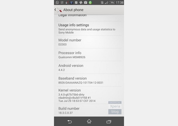 Actualización de Android 4.4 para el Sony Xperia M2