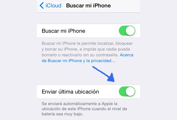 Activar localización automática de un iPhone o iPad con el nivel de baterí­a bajo