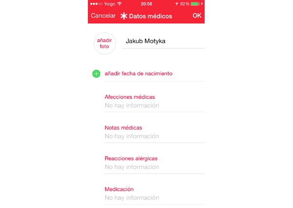 Configurar la aplicación de salud en iOS 8
