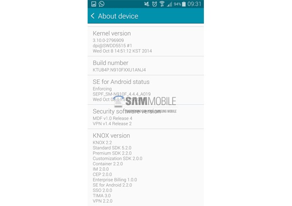 Actualización del Samsung Galaxy Note 4