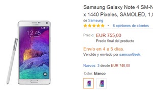 Precios más baratos para comprar el Samsung Galaxy Note 4 en España