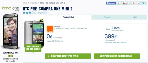 HTC One mini 2 en España