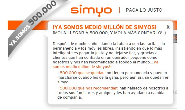 500.000 clientes en Simyo