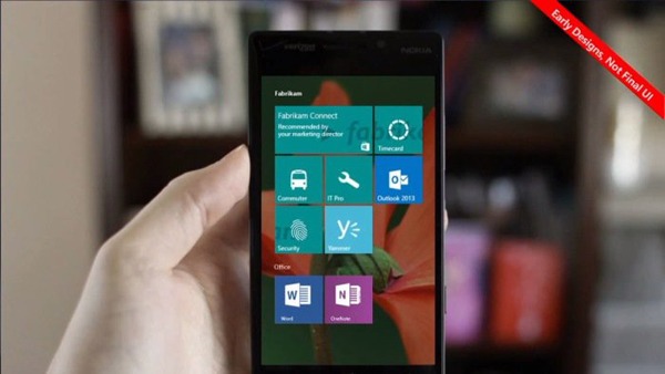 Así­ podrí­a ser el aspecto de la pantalla principal de Windows 10 para móviles