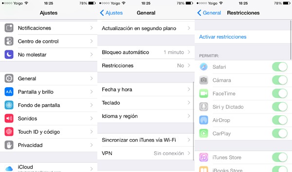 Configurar el iPhone o el iPad de tu hijo