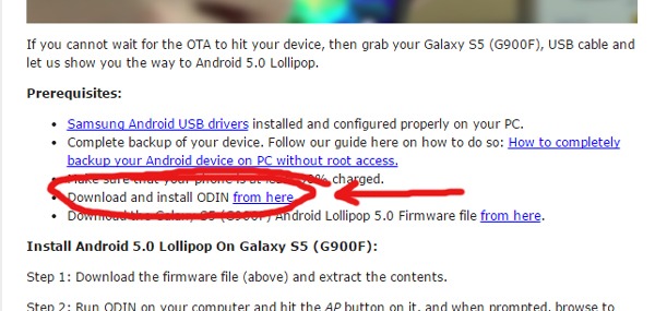 Instalar Android 5.0 Lollipop en el Samsung Galaxy S5