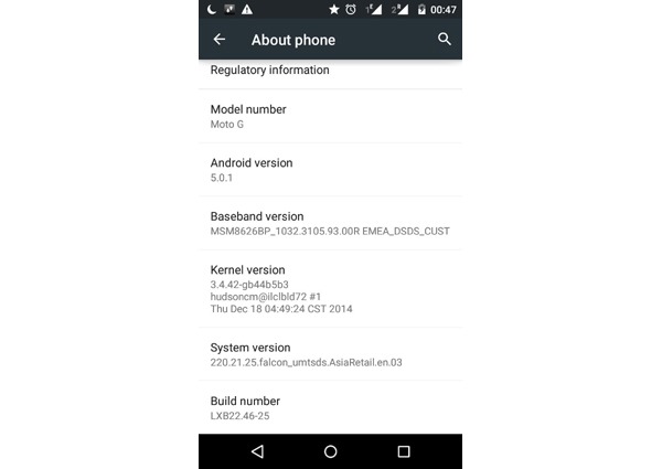 Actualización de Android 5.0.1 Lollipop para los Motorola Moto G