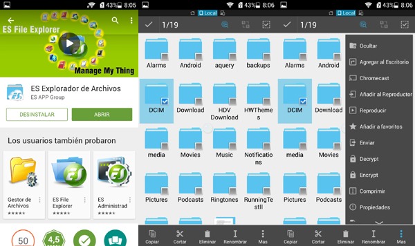 Crear acceso directo a un fichero en Android