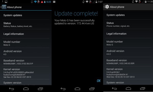 Actualización de Android 5.0.2 Lollipop para el Motorola Moto G (2014)