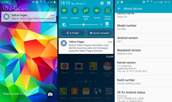Android 5.0.1 Lollipop extra-oficial para el Samsung Galaxy S4
