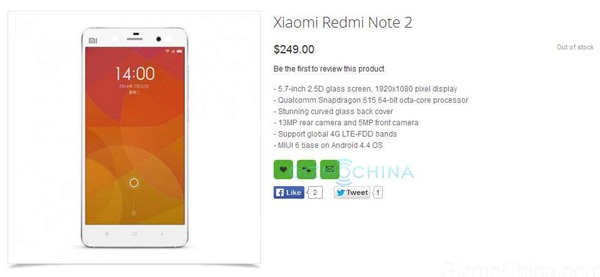 Presentación del Xiaomi Redmi Note 2