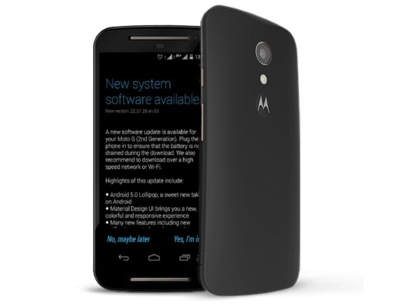 El Motorola Moto G de segunda generación comienza a recibir Android 5.0.2 Lollipop