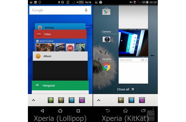 Comparativa entre Lollipop y KitKat en el Sony Xperia Z3