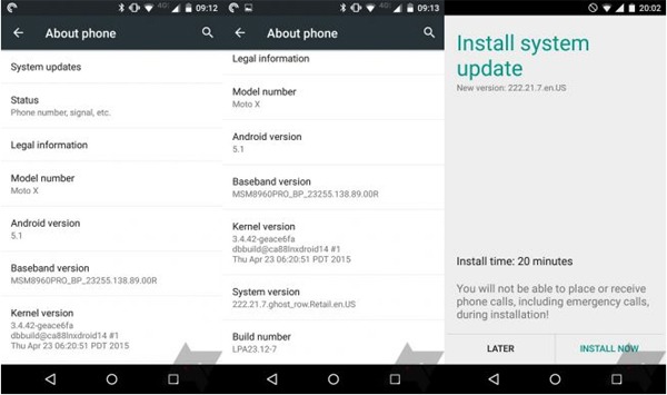 Android 5.1 Lollipop para el Motorola Moto X de 2013