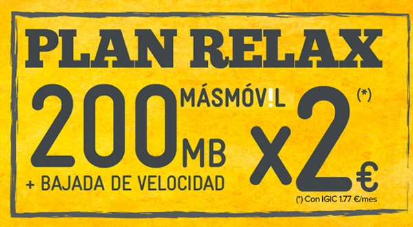 MásMóvil Relax, nuevo bono de datos con 200 megas