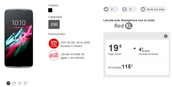 Alcatel OneTouch Idol 3, precios y tarifas con Vodafone