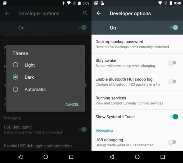 "Modo Nocturno" en la segunda versión previa de Android M