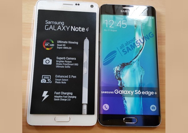 Samsung Galaxy S6 Edge Plus comparado al Note 4