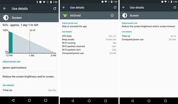 Consumo de baterí­a en Android 6.0 Marshmallow