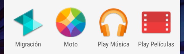 Aplicación de Moto en el Motorola Moto G de 2015