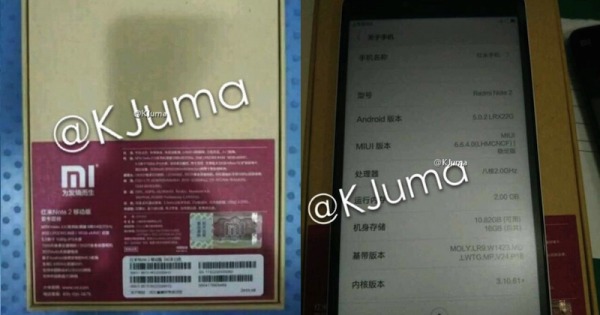 Este es el Xiaomi Redmi Note 2