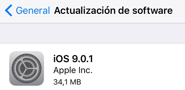 Actualización de iOS 9.0.1