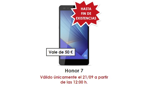 El Honor 7 tendrá un importante descuento el dí­a 21 de septiembre