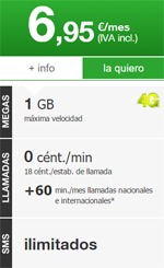 Tarifas de datos de hasta siete euros al mes