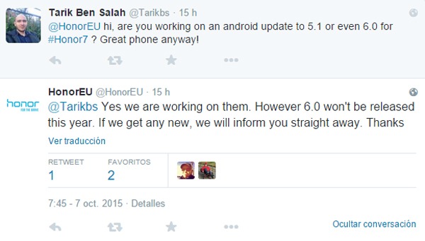 Android 6.0 Marshmallow para el Honor 7