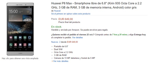 Huawei P8 Max en Europa