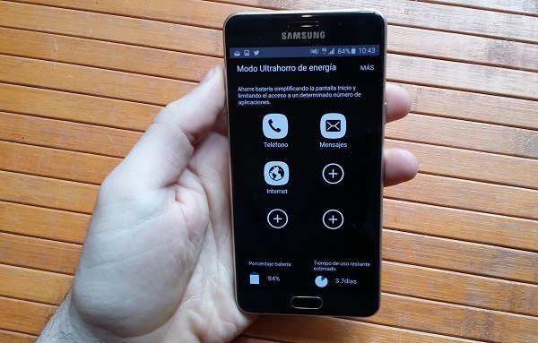 Samsung Galaxy A5 2016 modo ultrahorro de energí­a