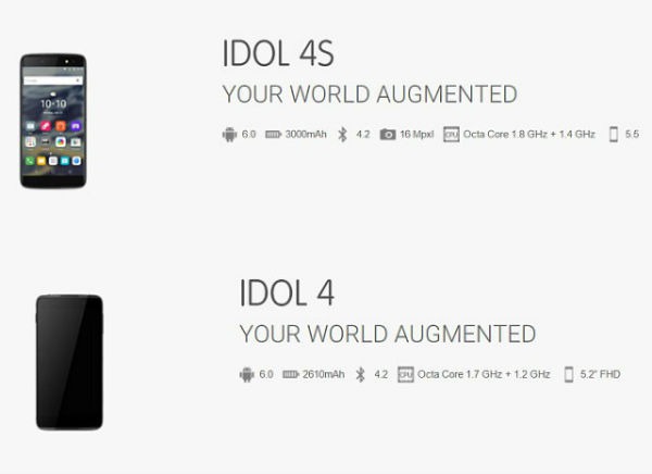 Se filtran todas las especificaciones del Alcatel Idol 4 y 4S
