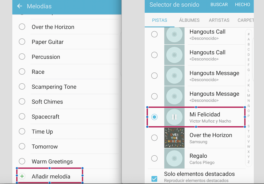 Galaxy S7 Edge notificaciones sonidos