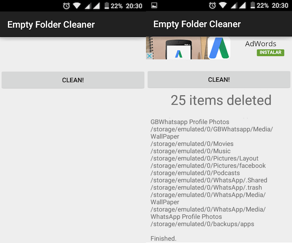 Cómo eliminar automáticamente las carpetas vací­as en Android