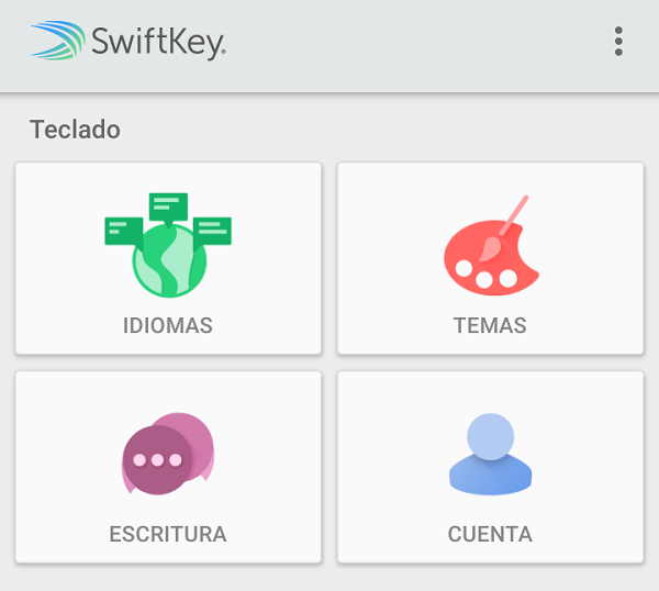 menú swiftkey