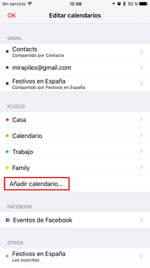 app calendario ios spam