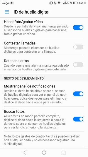 huawei mate 9 lector huellas configuracion