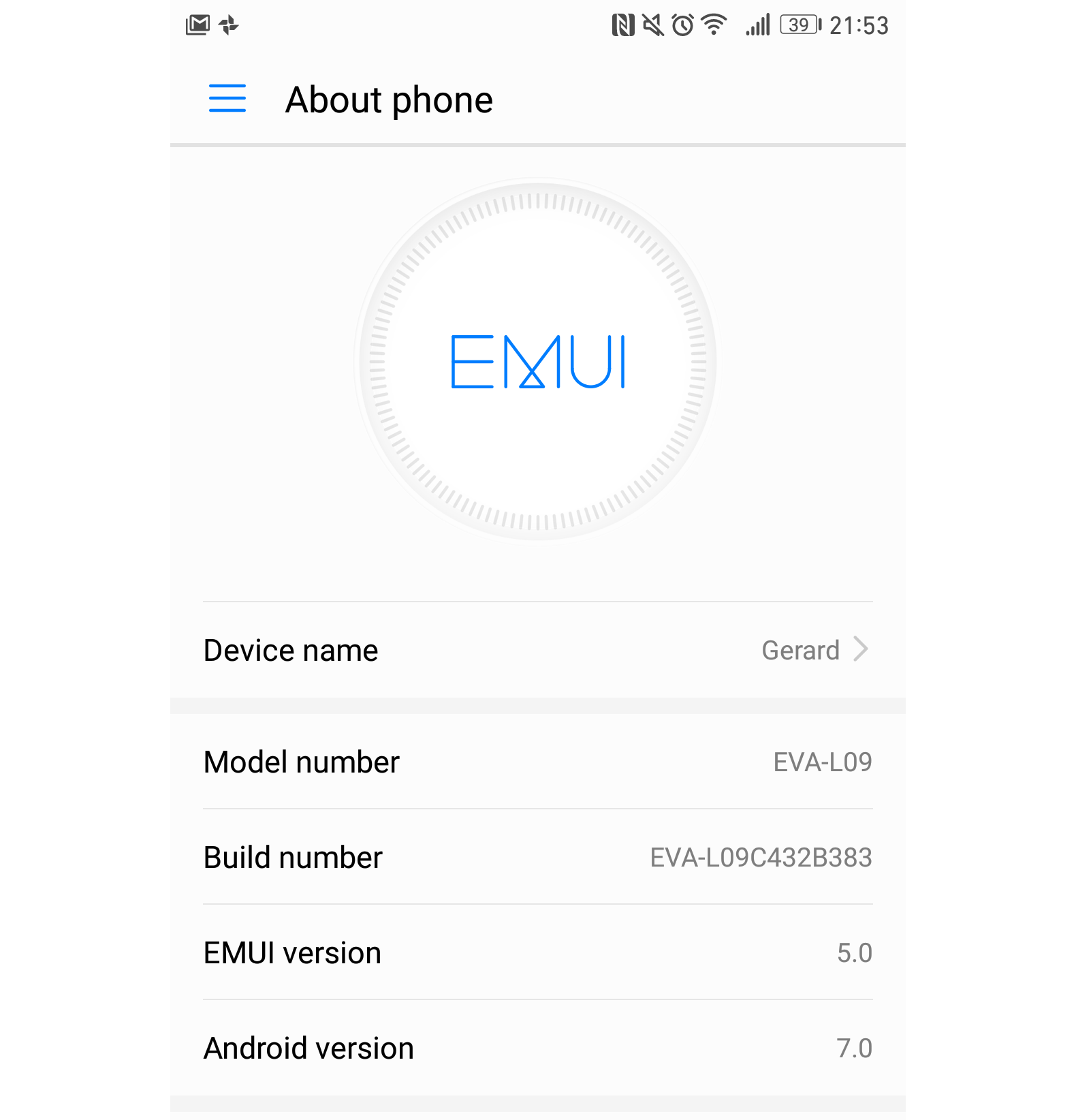 Huawei P9, actualización