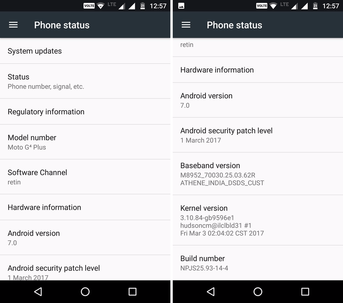 Actualización, marzo Moto G4 Plus