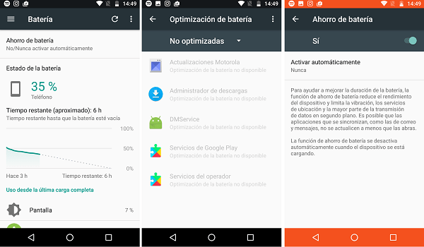 Cómo usar y configurar el gestor de batería de Android 7 2 Optimización de la batería
