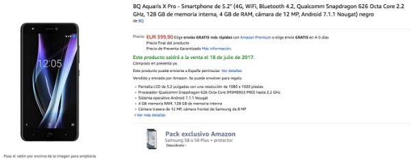 BQ Aquaris X Pro Amazon