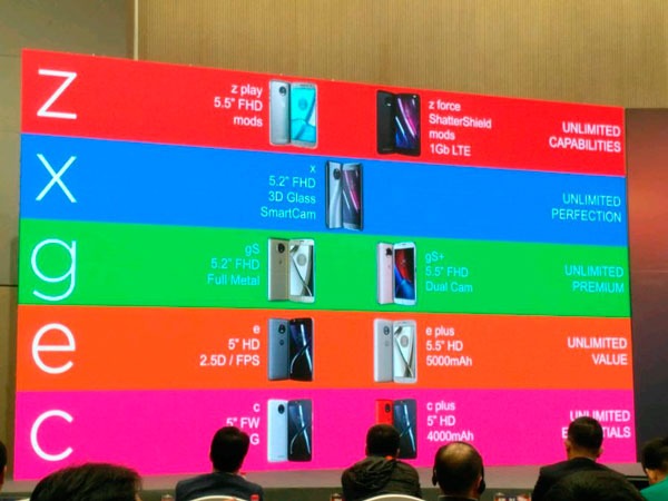 Se filtra una imagen que muestra toda la gama de móviles Motorola para 2017