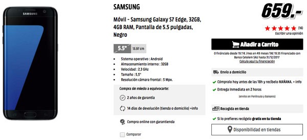 ofertas Samsung Galaxy S7 edge mediamarkt