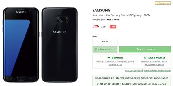 ofertas Samsung Galaxy S7 edge eci